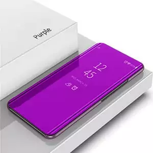 clear view standing cover oppo f5 youth purple