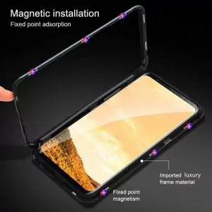 2 in 1 Magnetic Back Transparent Glass Case OPPO A3S