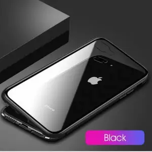 360 Anti drop transparent Case For iPhone 6 6s 7 8 Plus Magnetic Metal Frame ShellBlack 0