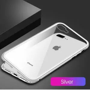 360 Anti drop transparent Case For iPhone 6 6s 7 8 Plus Magnetic Metal Frame ShellSilver 2