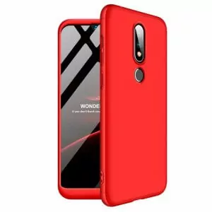 Nokia 6.1 Plus 360 protection slim matte case red