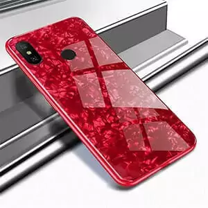 Xiaomi Redmi 7 Softcase Case Cover Glass TPU Tempered Shell Red