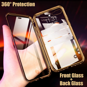 0 Luxury Double sided front back glass Magnetic flip case for iphone 8 7 plus iphone X 1
