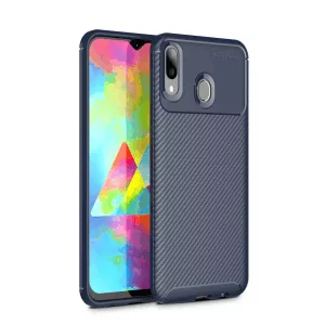 1 Phone Case Bumper Shockproof Soft Silicone Carbon fiber Cover On For Samsung Galaxy M20 M 20