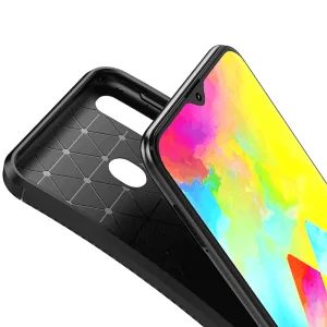 2 Phone Case Bumper Shockproof Soft Silicone Carbon fiber Cover On For Samsung Galaxy M20 M 20