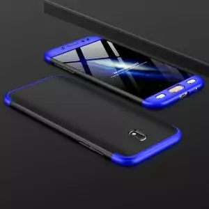 360 Degree Full Protection Case for Samsung J3 J5 J7 Pro 2017 Shockproof Hard Cover forBlack with Blue 2