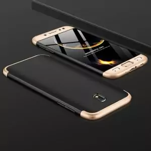 360 Degree Full Protection Case for Samsung J3 J5 J7 Pro 2017 Shockproof Hard Cover forBlack with Gold 3