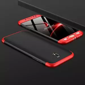 360 Degree Full Protection Case for Samsung J3 J5 J7 Pro 2017 Shockproof Hard Cover forBlack with Red 0