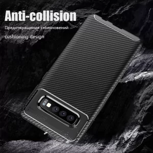 3 For Samsung Galaxy S10 Plus Case Soft Silicon Back Cover Carbon Fiber TPU Shockproof Case For