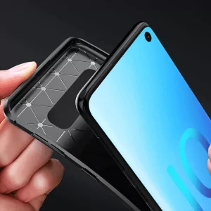 4 For Samsung Galaxy S10 Plus Case Soft Silicon Back Cover Carbon Fiber TPU Shockproof Case For