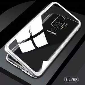 Aluminium Case Magnetic 2 in 1 Samsung A8 A8 Plus Silver