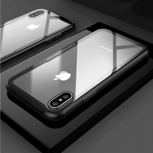 Cafele Cover Luxury Tempered Glass Case iPhone XS Max Black
