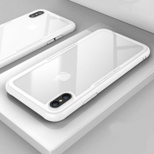 Cafele Cover Luxury Tempered Glass Case iPhone XS Max White