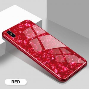 Case Shell Marmer Glass Samsung Galaxy A10 Red
