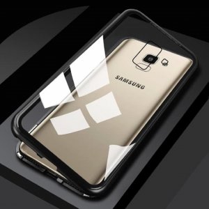Magnetic Adsorption Metal Case For Samsung Galaxy j6 2018 Black 2