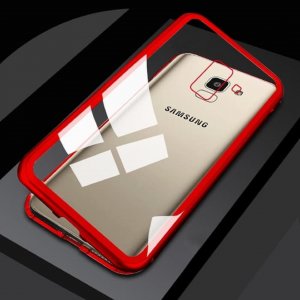 Magnetic Adsorption Metal Case For Samsung Galaxy j6 2018 Red 2