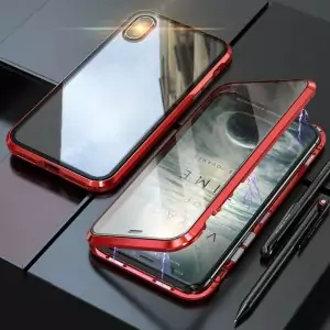 Magnetic Glass Case Double Sided iPhone XS Max Red