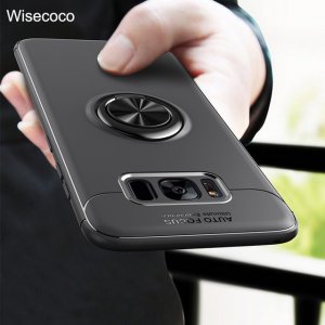 Phone Cases For Samsung Galaxy s8 s9 s10 plus Magnetic Bracket Ring Car Holder Luxury Silicone 0