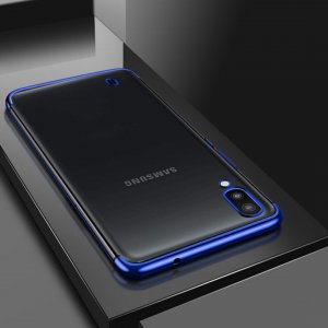 Plating Soft Case Clear Silicone Samsung Galaxy A10 Blue