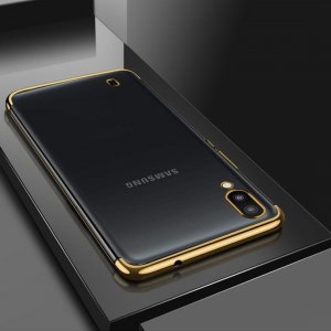 Plating Soft Case Clear Silicone Samsung Galaxy A10 Gold