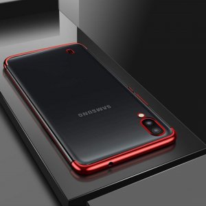 Plating Soft Case Clear Silicone Samsung Galaxy A10 Red