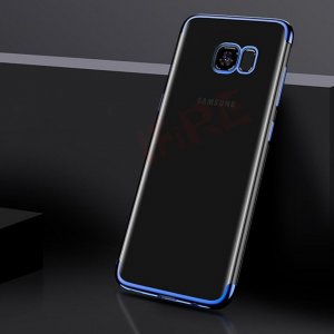 Samsung A7 2017 Case Luxury Plating Soft Silicone Blue