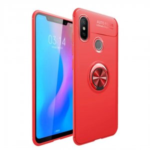 Soft Case TPU With Ring Redmi Note 5 Pro Red