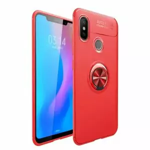 Soft Case TPU With Ring Redmi Note 5 Pro Red