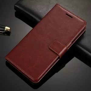 Xiaomi Redmi Note 44X Flip Wallet Leather Cover Case Brown