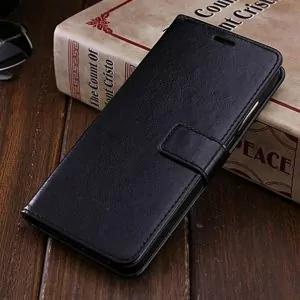 Xiaomi Redmi Note 5 Pro Flip Wallet Leather Cover Case Black