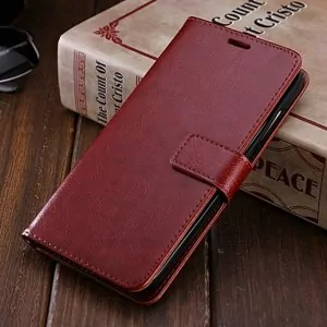 Xiaomi Redmi Note 5 Pro Flip Wallet Leather Cover Case Brown