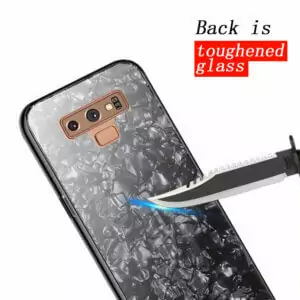 3 Glossy Shell Marble Back Cover For Samsung Galaxy S8 S9 Plus Note 8 9 Bling Bling