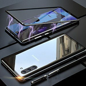 0 Magnetic Adsorption Phone Case for Samsung Galaxy Note 10 8 9 Plus Tempered Glass Magnet Metal 1