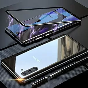 0 Magnetic Adsorption Phone Case for Samsung Galaxy Note 10 8 9 Plus Tempered Glass Magnet Metal