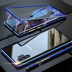 1 Magnetic Adsorption Phone Case for Samsung Galaxy Note 10 8 9 Plus Tempered Glass Magnet Metal 1