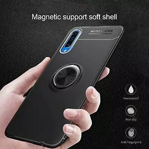1 Phone Case For Samsung Galaxy A50 A70 Case Luxurry Magnetic Car Ring Soft Silicone Cover Funda min