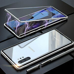 8 Magnetic Adsorption Phone Case for Samsung Galaxy Note 10 8 9 Plus Tempered Glass Magnet Metal 1