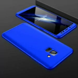 Case Full Cover Matte Hard Case Samsung A8 A8 Plus BLUE min