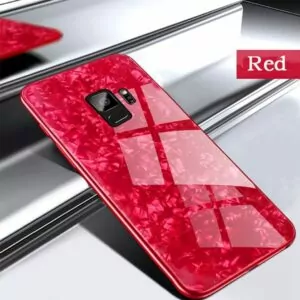 Case Shell Marmer Glass Samsung A8 A8 Plus Red