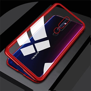 Magnetic Glass Premium Case 2 in 1 OPPO F11 Pro Red