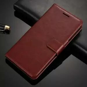 OPPO F11 Flip Wallet Leather Cover Case Brown
