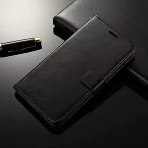 Samsung A7 2017 Flip Wallet Leather Cover Case Black 1