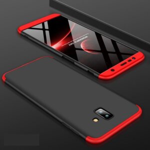 Samsung Galaxy J6 Plus Hardcase 360 Protection Black Red 1