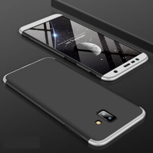 Samsung Galaxy J6 Plus Hardcase 360 Protection Black Silver 1