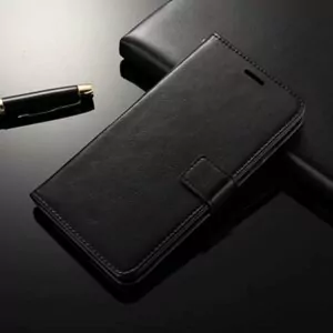 Samsung Galaxy J7 Pro Flip Wallet Leather Cover Case Black