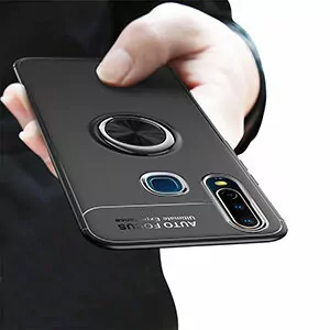 1 Luxury Phone Case For VIVO Y12 Case Covers Finger Holder Soft Silicone Matte Back Shell For