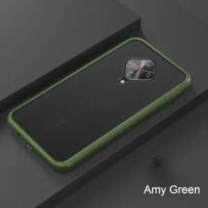 2 For VIVO V17 Phone Case Frosted Translucent Silicone Frame Hard Clear Back Cover For VIVO V17