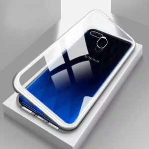 2 Magnetic Flip Case For Oppo F9 F9 Pro R17 R17Pro A3s Case Clear Transparent Tempered Glass