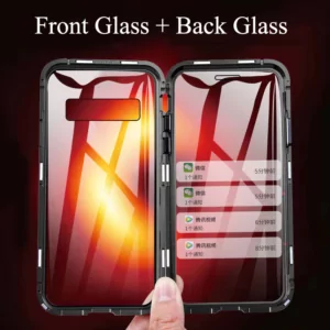 0 Magnetic Metal Case For Samsung Galaxy S9 S8 S10 Plus S10E Front Back Double Glass Case
