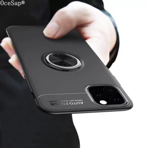 0 OceSap For iPhone 11 Pro Max Case Car Magnetic Ring bracket Silicone Anti knock TPU Case